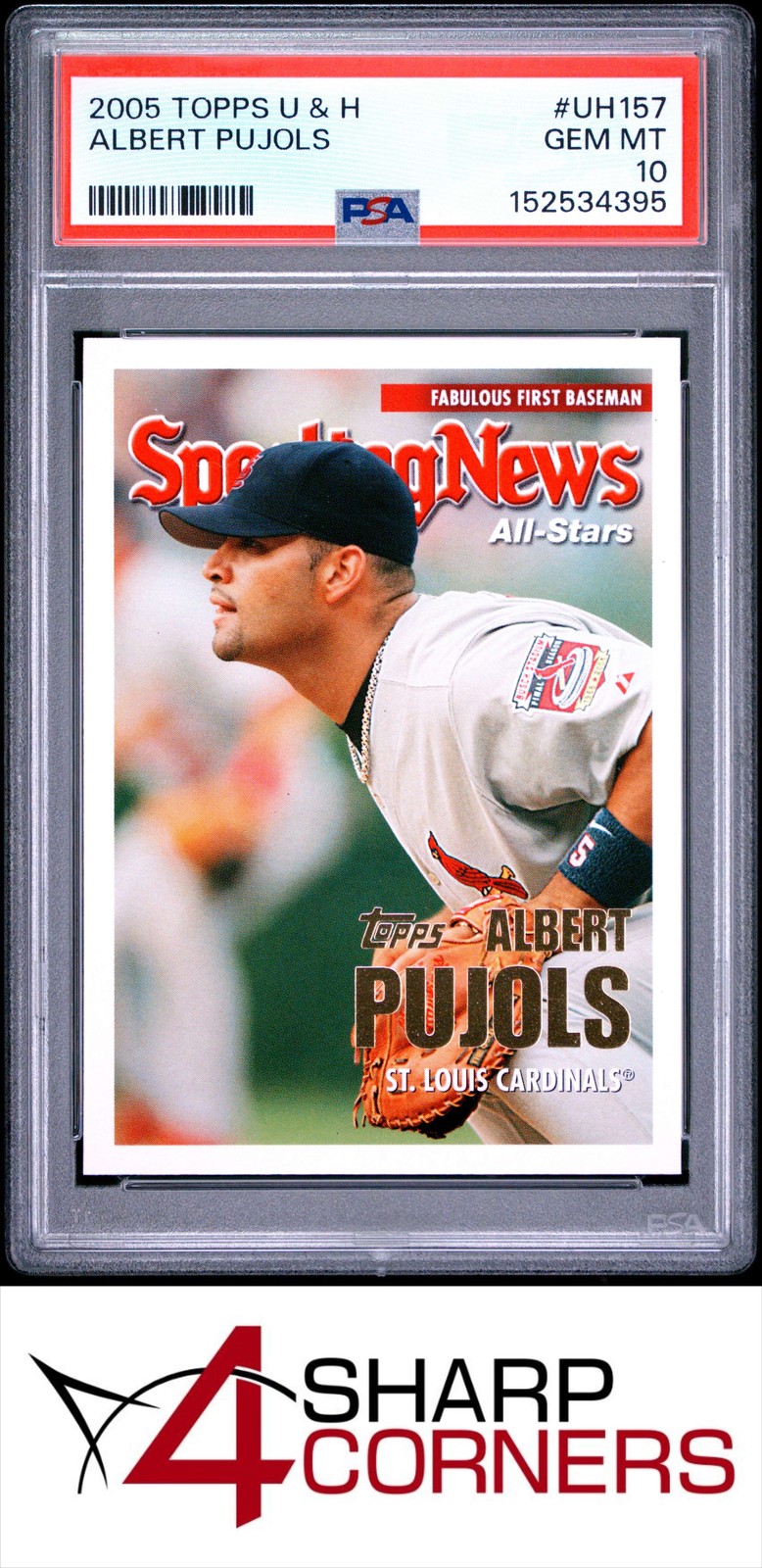 2005 TOPPS UPDATES & HIGHLIGHTS #UH157 ALBERT PUJOLS PSA 10 view 1