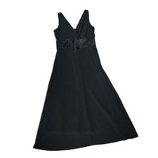 Black Goth Gown Morticia Addams Bat Dress Nine West Vtg LBD Vintage Size 6