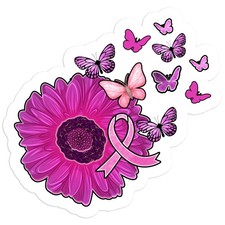 Ribbon Flower Butterflies - Vinyl Decal Sticker - Car Window Laptop - 1559