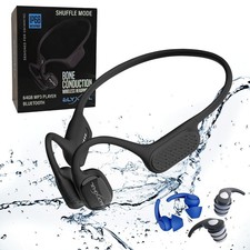 Bone Conduction Swimming Headphones, IP68 Waterproof Bluetooth  64GB MP3 Pla...