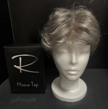 Jon Renau Mono Top Silver Gray Layered Short Cut Wig M Original Box