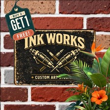 Vintage Tattoo Artist Parlor Tin Sign Indoor Outdoor Body Art Plaque 8x12