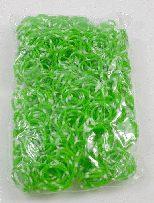 KNIGHT LOOM 2400 2.400 LOOP Loops BANDS Gummibänder Farbe Grün Weiß 4x 600 Stück