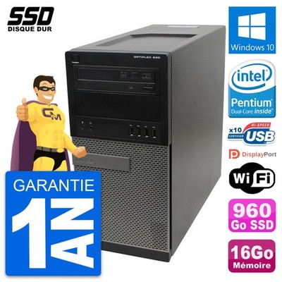 PC Tour Dell OptiPlex 990 Intel Pentium G630 RAM 16GB SSD 960GB Windows 10 Wifi