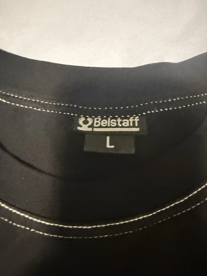 Camiseta preta Belstaff feita na Itália: nova vintage. Ajuste grande. - Imagem 3 de 4