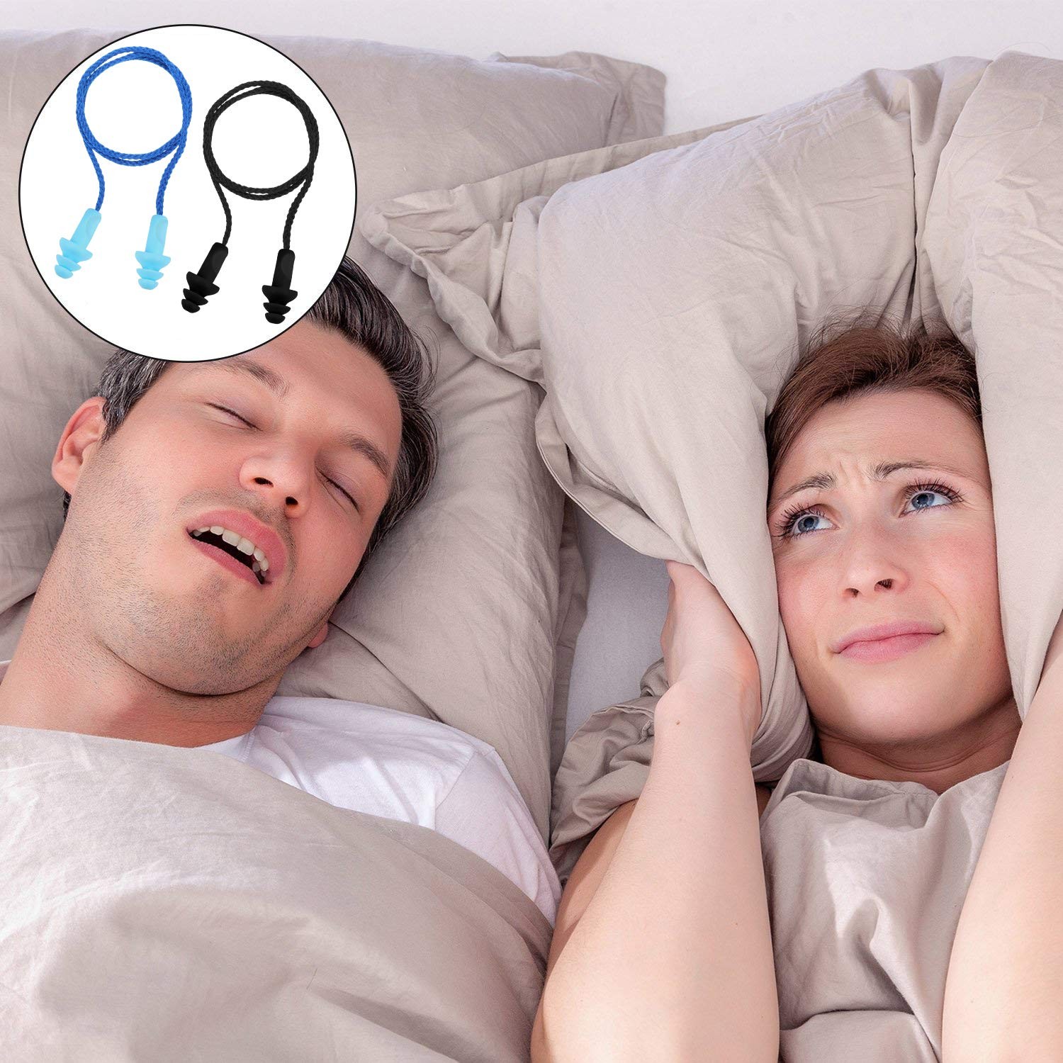 20 Pairs Corded Ear Plugs Reusable Silicone Earplugs with String Shooting Ran...