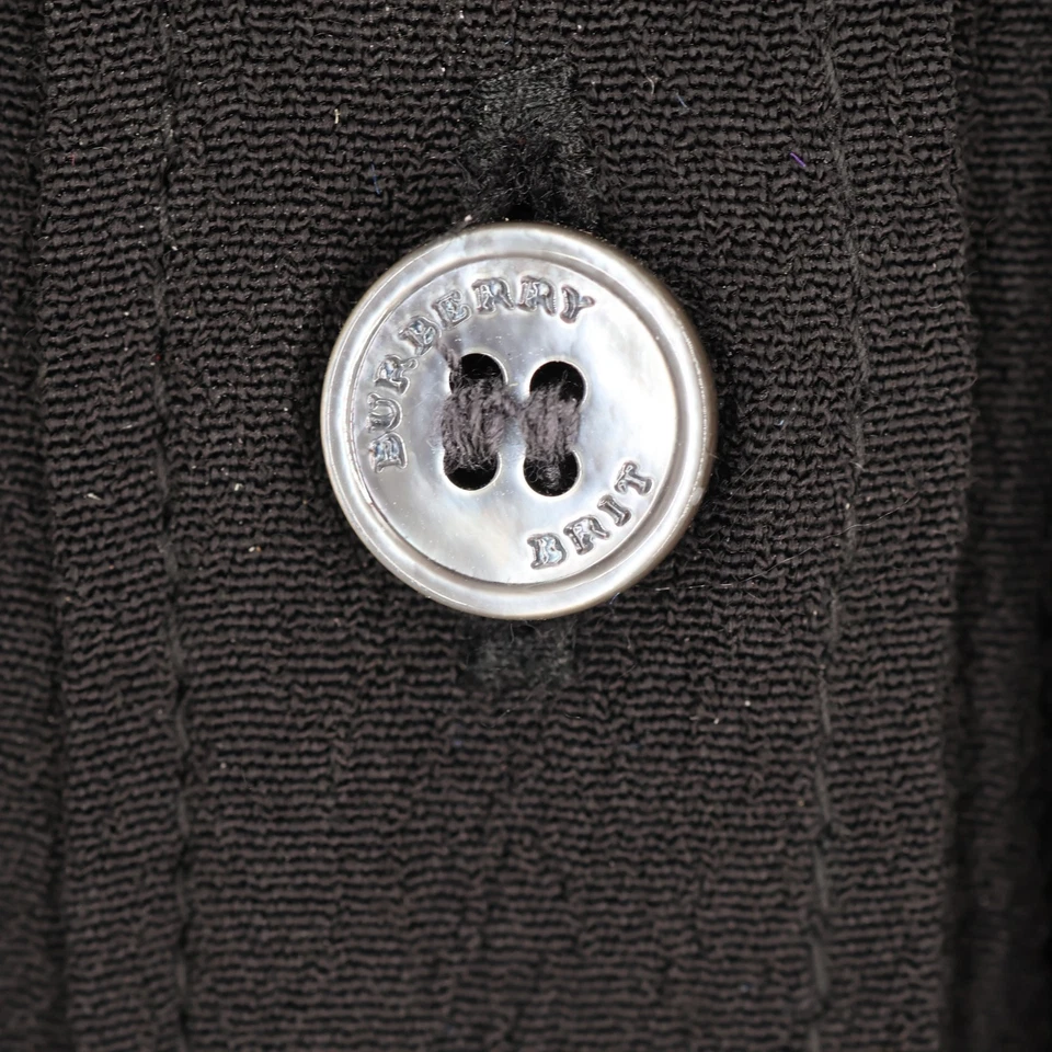 Burberry Negro Viscosa Medio Botón Cuello Corbata Top Sin Mangas US 6/M Foto 2 de 4