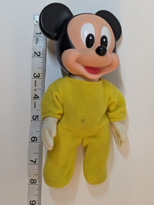 Vintage Baby Mickey Mouse Disney 1984 ARCO 8'' Poseable Doll Yellow Clothes