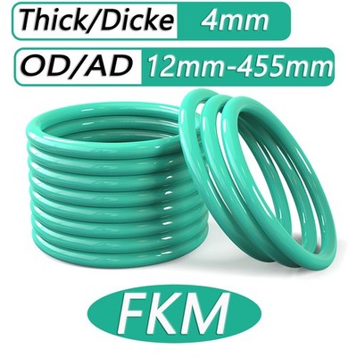 O-Ringe Dichtringe Dichtungsringe Ø 12 - 455 mm / Schnurstärke 4mm / FKM 70