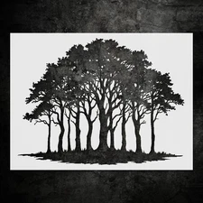 Trees Forest Nature Theme Wall Art Reusable Stencil - StencilAir