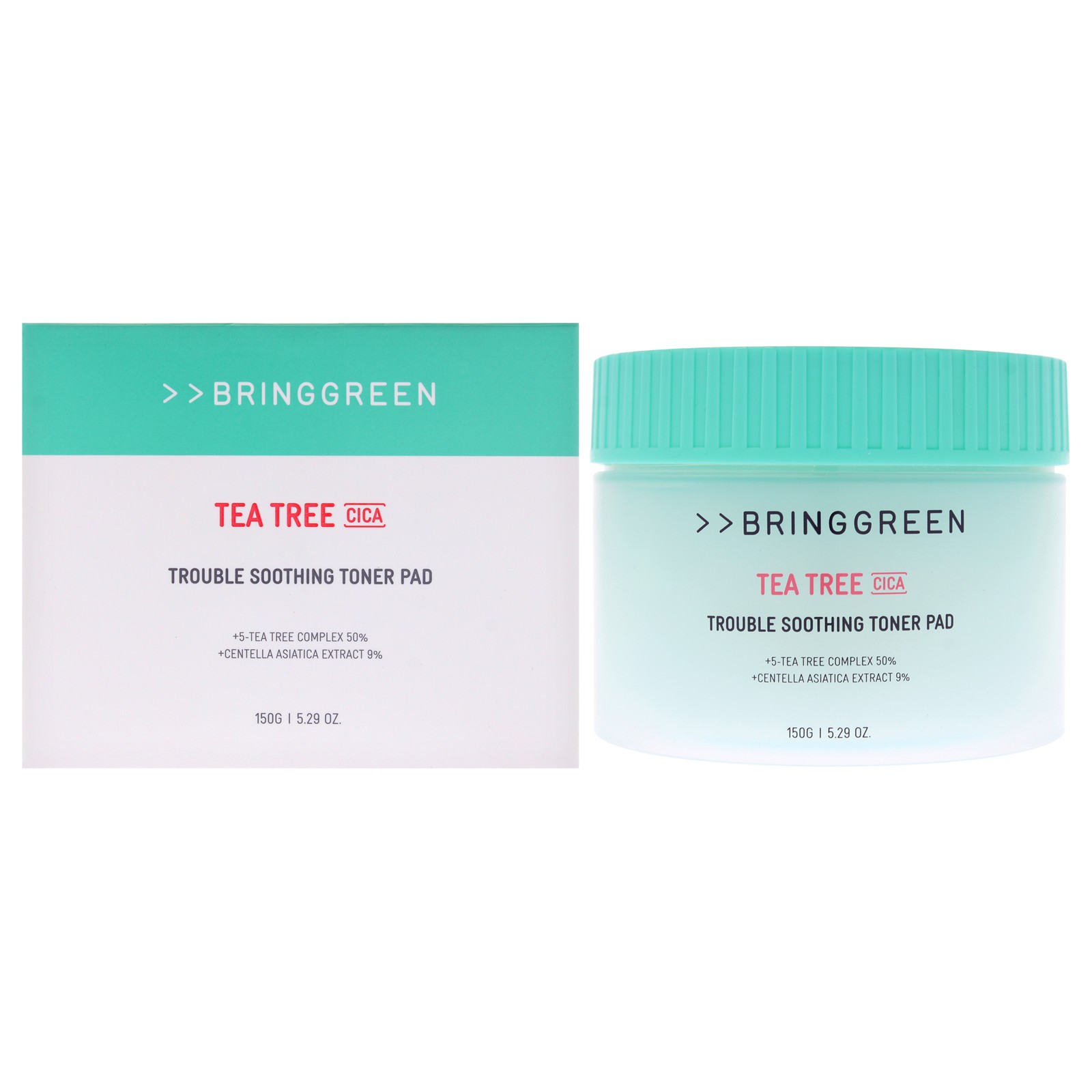 Trouble Soothing Toner Pad - Tea Tree Cica by Bring Green for Women - 90 Pc Pads