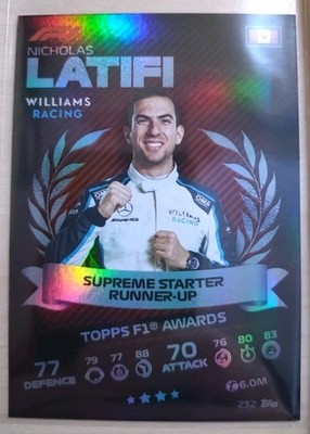 Nicholas Latifi Topps F1 Awards-Williams Racing - Topps Turbo Attax F1 2021 #232