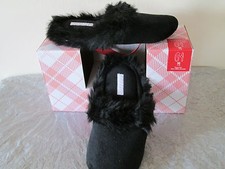 NEW 24 CHARTER CLUB FAUX FUR IN/OUTDOOR CLOG SLIPPERS BLACK SM- MD- LG- X-LG
