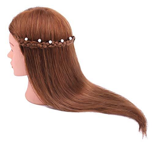 Mannequin Head with 100% Human Hair, TopDirect 18" Dark Brown  Assorted Colors 