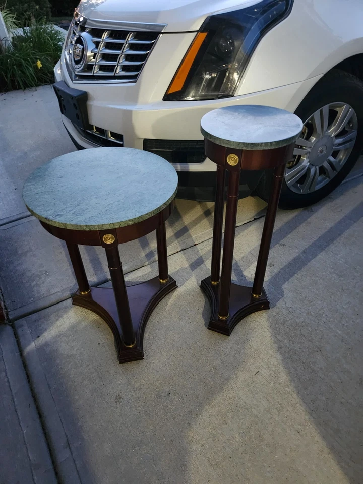 Набор из 2 красивых мраморных столов - Изображение 2 из 4