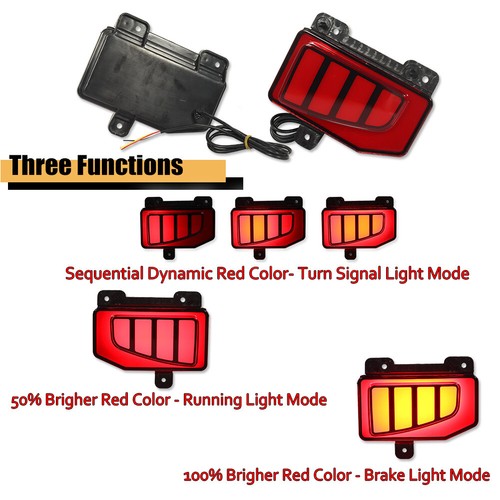 2x Parachoques Trasero Decoración Lámpara LED Luz Freno Trasero Para Jeep Gladiator 2019-2023 - Imagen 2 de 12