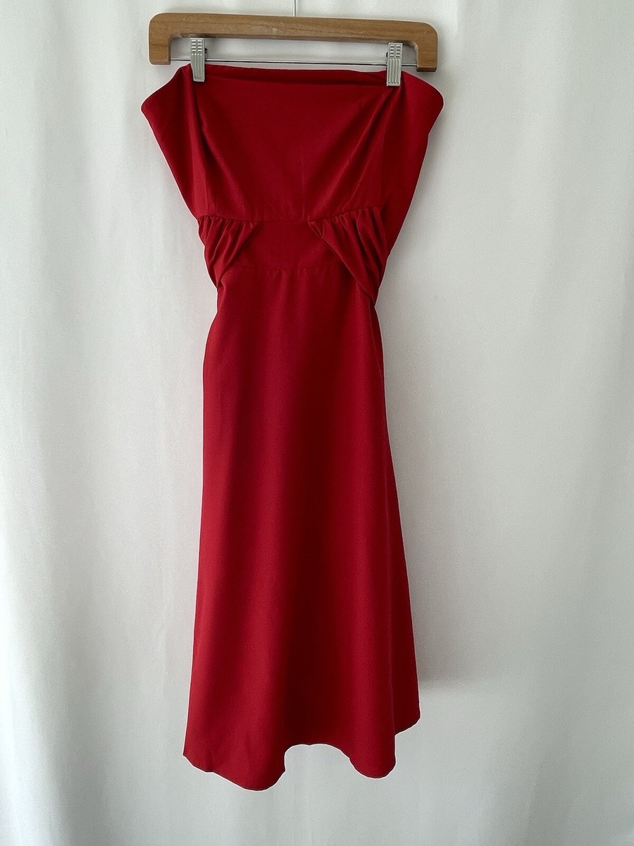 belle poque retro dress NWT Belle Poque Red Elegant Retro Strapless Stretchy Tie Dress Size Medium