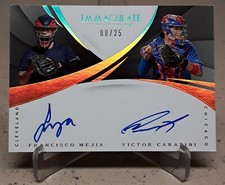 2018 Immaculate VICTOR CARATINI/FRANCISCO MEJIA Auto/Autograph Rookie /25 Gold