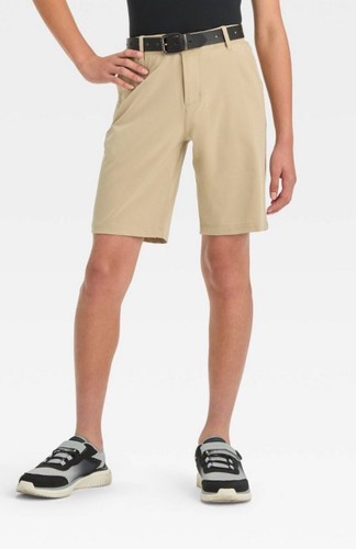 NWT~ All in Motion sz 12 Boys Khaki Golf Shorts Everyday 8.25" Quick Dry x21 - Picture 2 of 3