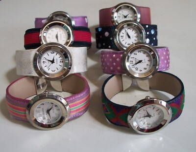 Women's multicolor pattern cuff  bangle dress casual watches