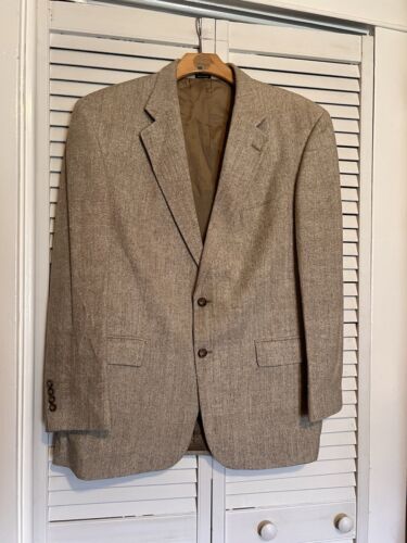 OSCAR DE LA RENTA Men’s Size 44 R Blazer Sport Coat Suit Jacket SILK Tweed