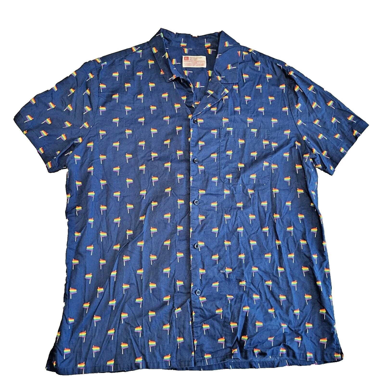 Rainbow Algodón Informal Con Botones camisas para hombres