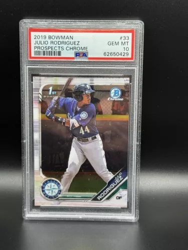 2019 Bowman Chrome Prospects Julio Rodriguez RC 1st Bowman, PSA 10