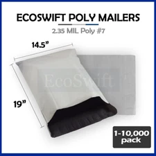 1-10000 14.5x19 "EcoSwift" Poly Mailers Envelopes Plastic Shipping Bags 2.35 MIL