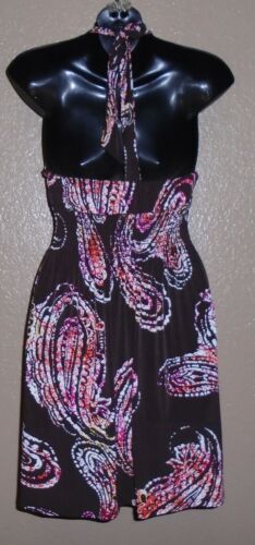 As U Wish Women’s Sundress Size S Small Halter Dress Multicolor Paisley EUC - Picture 7 of 11