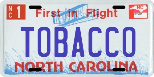 how to get a tobacco license in north carolina Tobacco Road North Carolina Aluminum License Plate