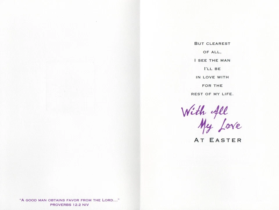 Tarjeta Religiosa de Pascua PARA ESPOSO, Versículo Bíblico Proverbios Buen Hombre por DíaPrimavera +✉ Foto 2 de 4