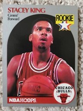 1990 NBA Hoops Basketball Card #66 Stacey King Rookie Chicago Bulls - Bad Print