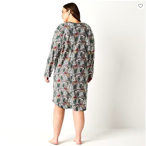JCPenney Plus Long Sleeve V Neck Nightshirt. Nightgown. 3X. NWT. - Picture 2 of 7