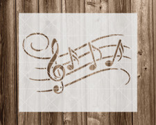 Music Notes Stencil, Durable Handmade Mylar Reusable Craft Template, 592