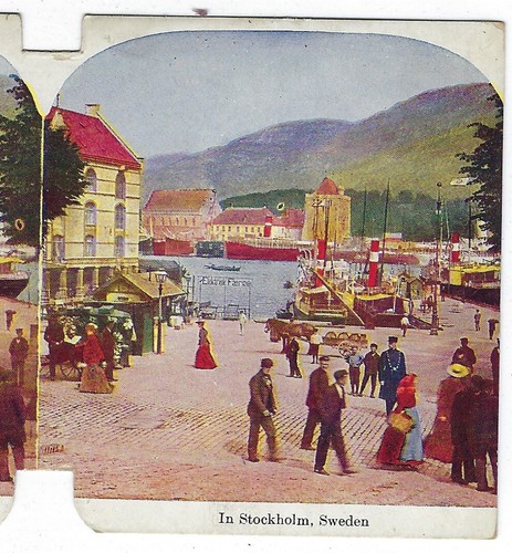 Szene in Stockholm, Schweden, um 1900, Penny Viewer Stereoview
