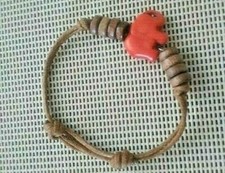 Child's Lucky Elephant String Wood  Stone Adjustable Bracelet