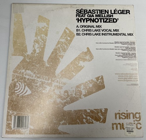 Sebastien Leger Hypnotized Vinyl 12” 45 RPM Maxi Single RISING004 Rising 2006 - Picture 22 of 24
