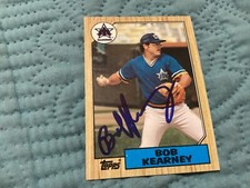 BOB KEARNEY SIGNED, MINT 1987 TOPPS #498,SEATTLeE MARINERS /FREE POSTAGE!!!!!