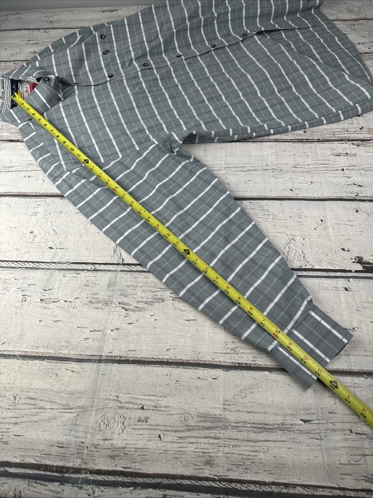 Wrangler George Strait Cowboy Cut Collection Men's Dress Shirt XXL Gray Plaid thumbnail 7