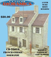CD-35016 French Garaga Normandy, 1/35 scale resin building (comes with CD Disk)