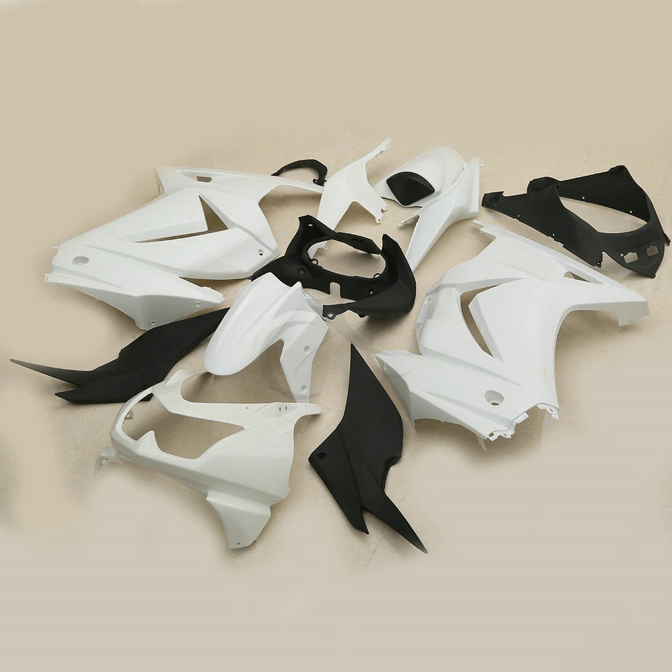 Carenado ABS blanco sin pintar carrocería para Kawasaki Ninja 250R EX250 2008-2012 Foto 3 de 4