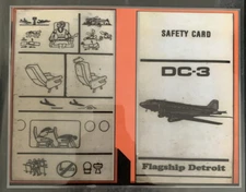 American Airlines DC-3 Flagship Detroit Safety Card (See DESCRIPTION)
