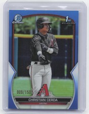 2023 Bowman #BCP-56 Christian Cerda Chrome Prospects Blue Refractor #/150