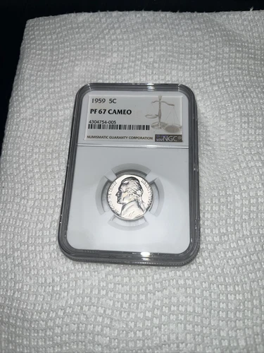 1959 Jefferson Nickel PF67 Cameo NGC Certified
