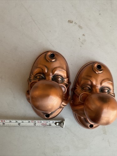 Set 2 Of Antique Brass Door Knob, Old Grandpa With Glasses, Very Unique - Picture 13 of 19