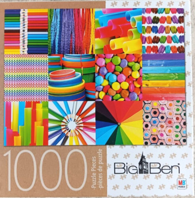 Colorful Collage 500 Piece Jigsaw Puzzle Big Ben 24x18 by Milton Bradley