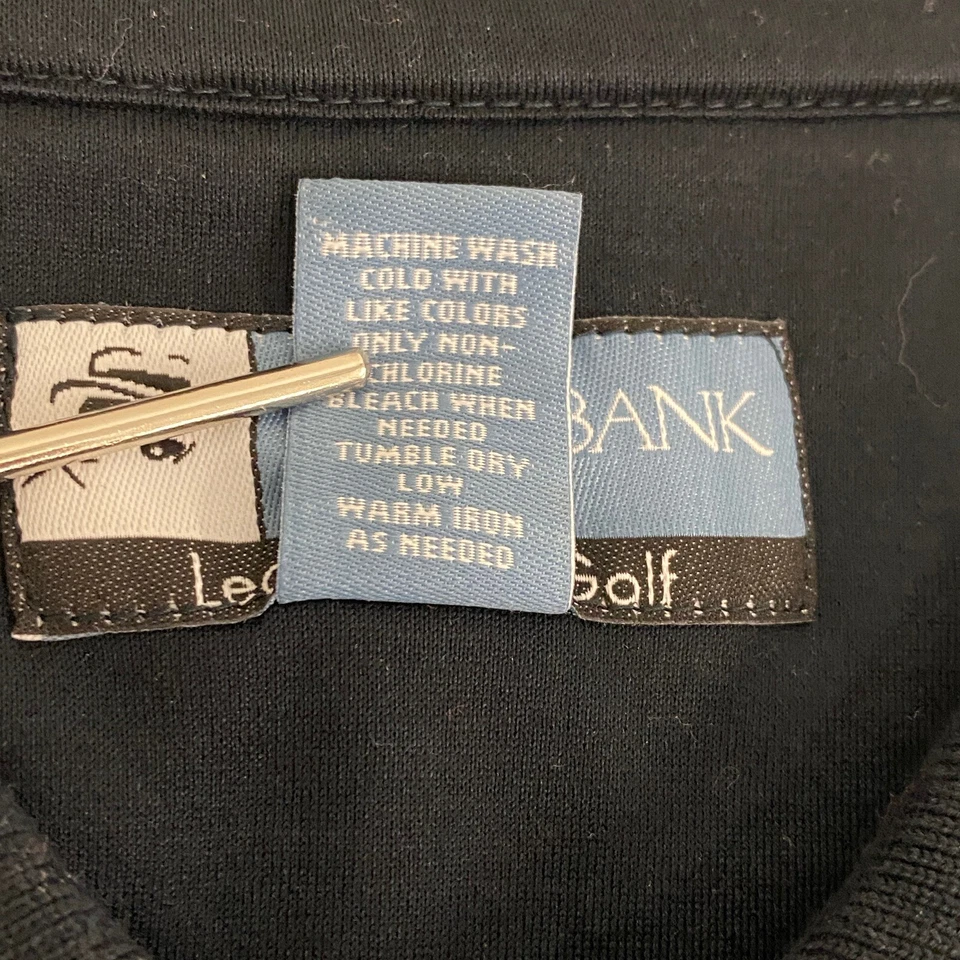 Camisa polo de golf Jos A Bank Leadbetter para hombre XL negra a cuadros logotipo de algodón Foto 3 de 4