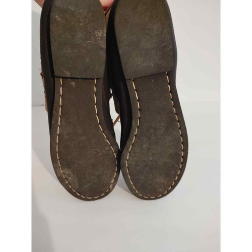 Vintage Original American Indian Leather Patchwork Moccasins Oglala Geometric - Picture 7 of 12