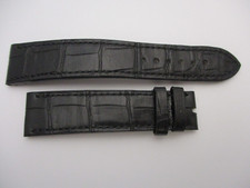 CHOPARD LUC 20mm x 18mm Dual-Sided Alligator Leather Black Watch Strap Band Pair