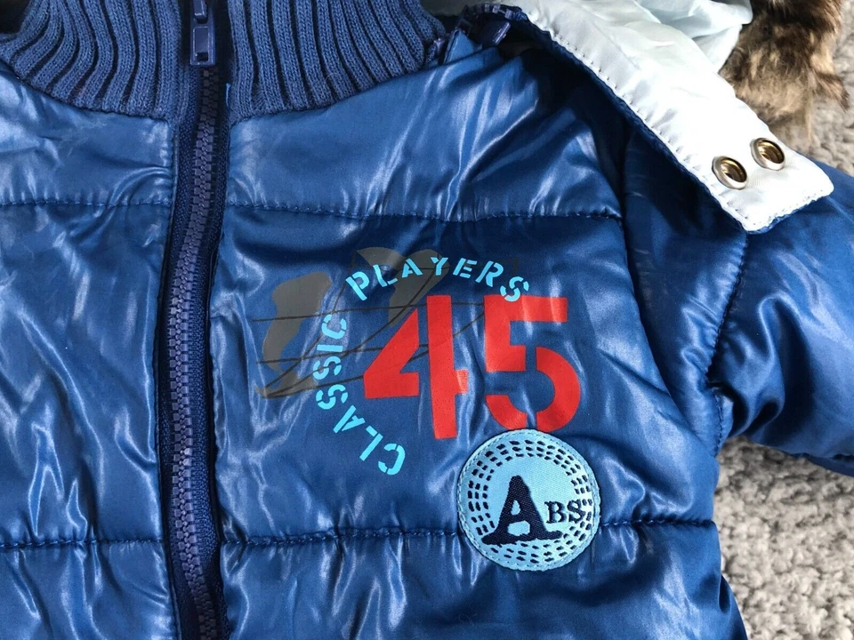 Absorba 3-6m Azul Grueso Cálido Invierno Mameluco Una Pieza Capucha Mitones Cremallera Foto 2 de 4